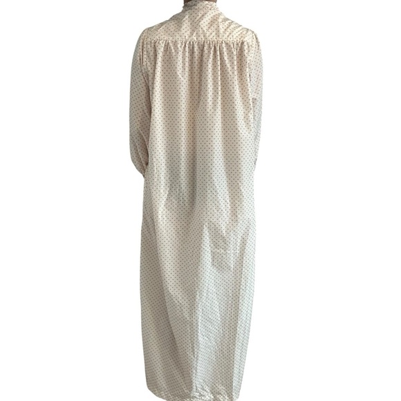 Vintage Long Nightgown Hearts Lolita Modest Tie Front Coquette Size Medium - Picture 3 of 9